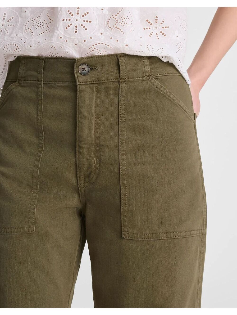 NWT Madewell The Short Darted Barrel-Leg Utility Pant - Size 25 Short -MSRP $128 - Picture 3 of 6
